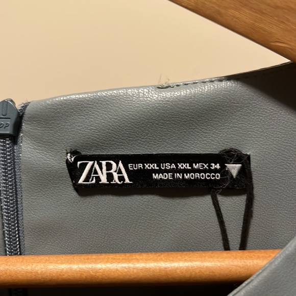 Zara Ruched Skirt Pleated Shoulders Long Sleeve Dress a323 - Picture 3 of 6